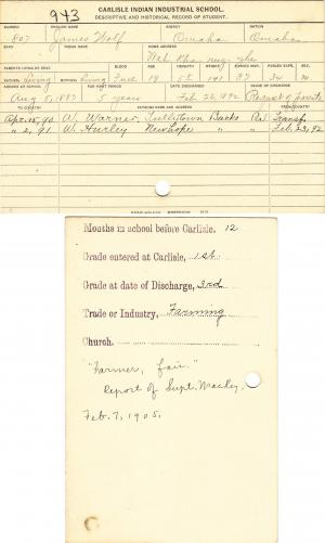 James Wolf Student File James Wolf Student File