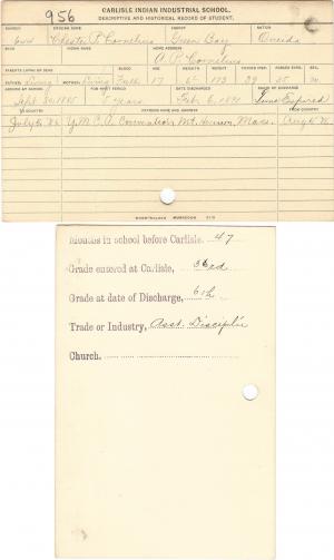 Chester P. Cornelius Student File