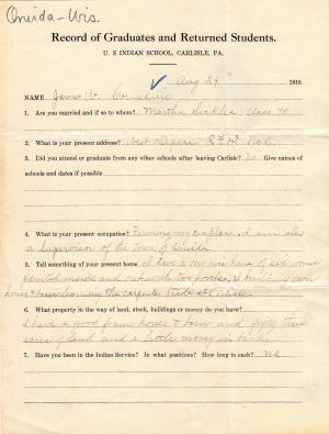 James W. Cornelius Student File James W. Cornelius Student File