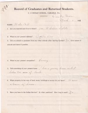 Martin B. Hill Student File Martin B. Hill Student File