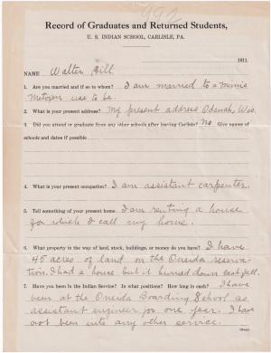 Walter Hill Student File