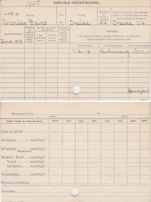 Charles Baird Student File