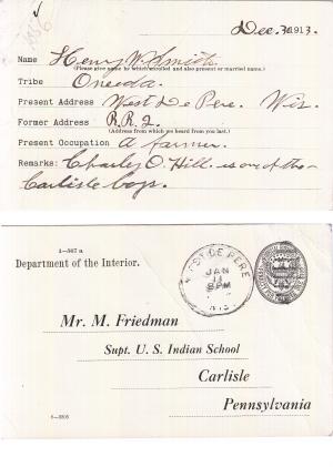 Henry W. Smith Student File Henry W. Smith Student File