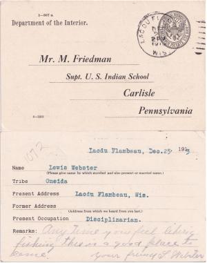 Lewis Webster Student File