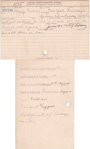 Henry Gordon Student File