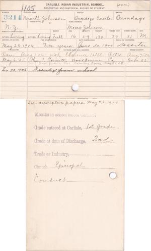 Newell Johnson Student File