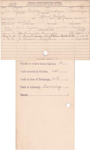 Lyman Kennedy Student File