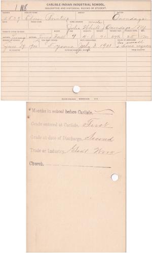 Elmer Printup Student File Elmer Printup Student File