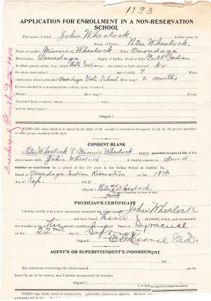 John Wheelock Student File