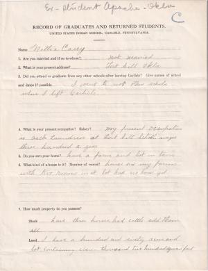 Nellie Carey Student File