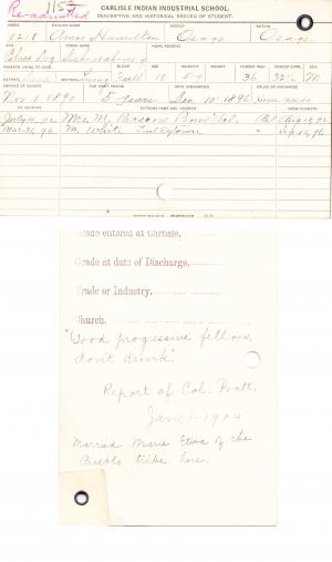 Amos Hamilton (Kah-wah-wi-q) Student File Amos Hamilton (Kah-wah-wi-q) Student File