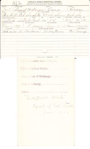 Daniel McDougan (Pah-she-ah-tse) Student File Daniel McDougan (Pah-she-ah-tse) Student File