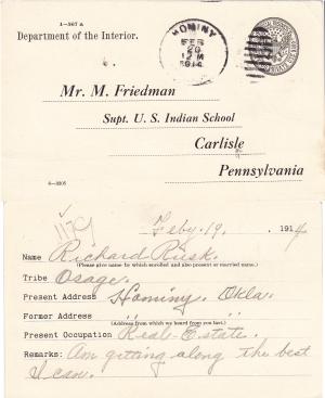 Richard Rusk (Tah-sa-lah) Student File