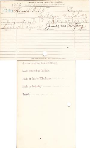 Harold Bishop Student File