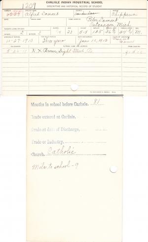 Alfred Lamont Student File