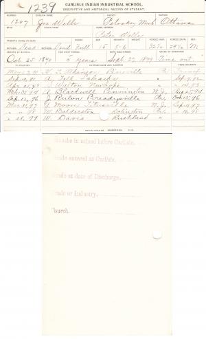 Joseph Wells Student File