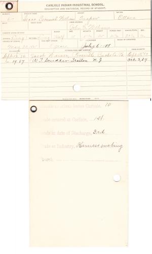 Isaac Tecumseh Williams Student File