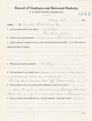 Elmer Echo Hawk Student File Elmer Echo Hawk Student File