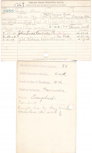 Gordon Shaw (Ka-we-tar) Student File Gordon Shaw (Ka-we-tar) Student File