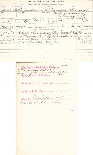 Ruth Jimerson Student File