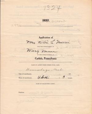 Mary Nunn Student File