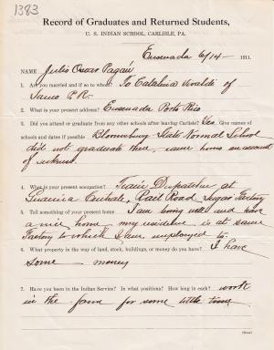 Antonio Pagan Student File