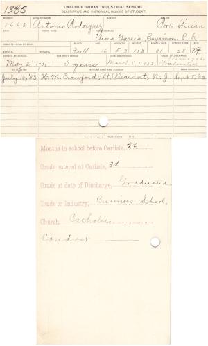 Antonio Rodriguez Student File