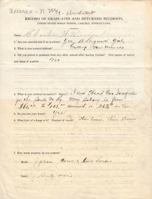 Charles W. Kerime Student File