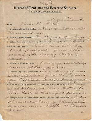 James H. Miller Student File James H. Miller Student File