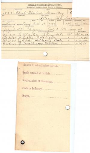 Elijah Wheelock Student File 