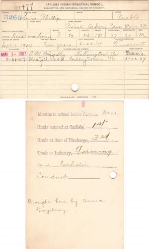 Louis Phillip Student File