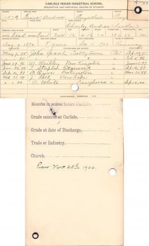 Frank Andrews Student File