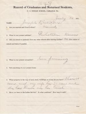 Joseph Roubidoux Student File