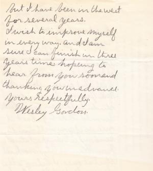 Wesley Gordon Student File