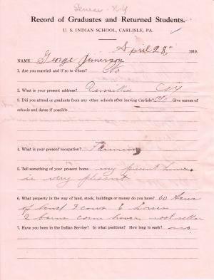 George Jimerson Student File George Jimerson Student File