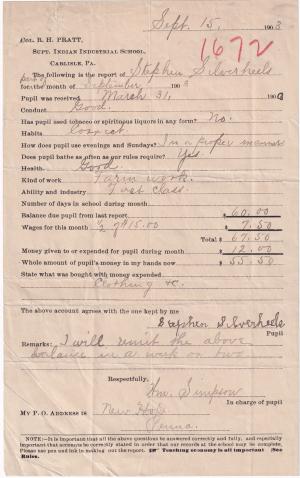 Stephen Silverheels Student File