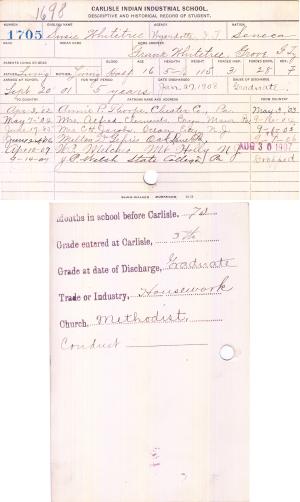 Susie Whitetree Student File