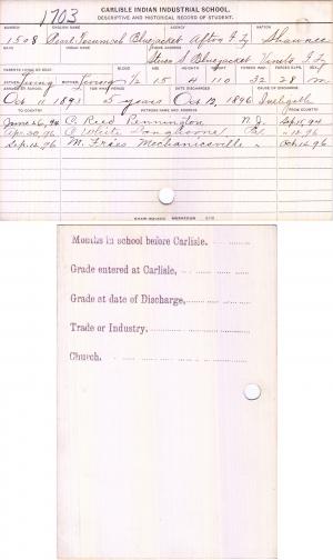 Tecumseh Bluejacket Student File Tecumseh Bluejacket Student File