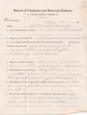 William Brady Student File