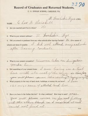 Charles Driskell Student File