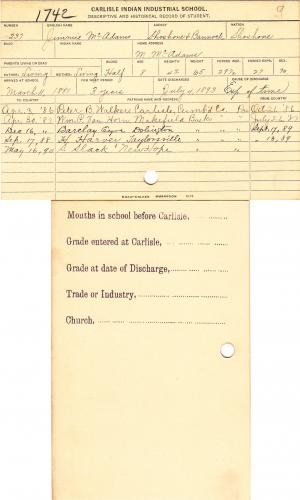 Jimmie McAdams Student File Jimmie McAdams Student File