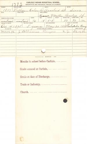 William Colombe Student File