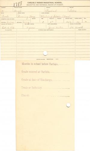 Hugh (Running Horse) Student File Hugh (Running Horse) Student File
