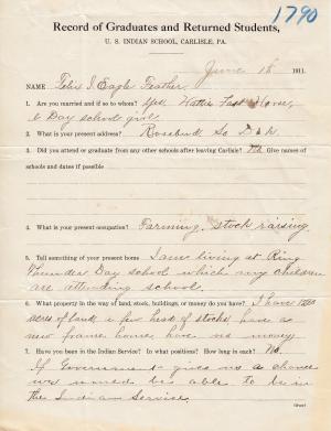 Felix Iron Eagle Feather (Black White-Man) Student File Felix Iron Eagle Feather (Black White-Man) Student File