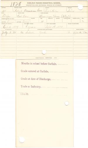Robert American Horse (Cut Ears) Student File Robert American Horse (Cut Ears) Student File