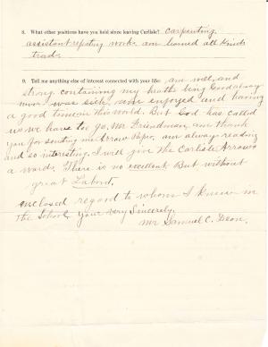 Samuel C. Deon Student File