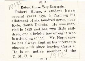 Robert Horse Student File