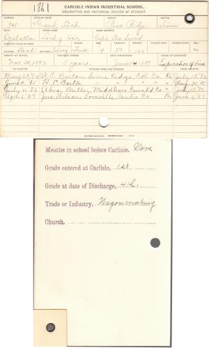 Frank Lock (Lock of Hair) Student File Frank Lock (Lock of Hair) Student File