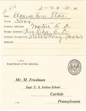 Clarence Three Stars (Packs the Dog) Student File Clarence Three Stars (Packs the Dog) Student File