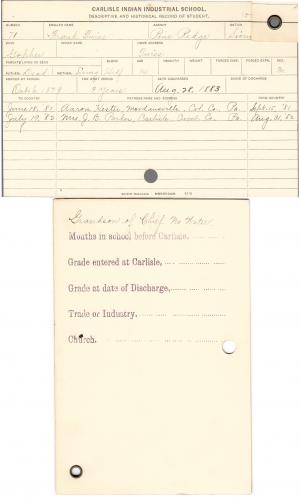 Frank Twiss Student File 